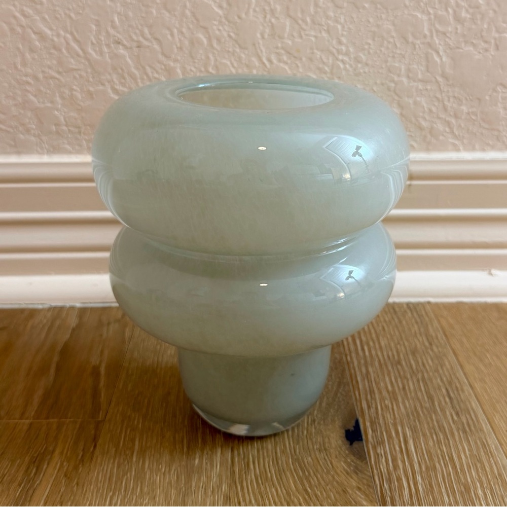 Glass Tiered Vase in Light Gray